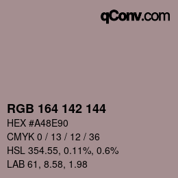 颜色代码: RGB 164 142 144 | qconv.com