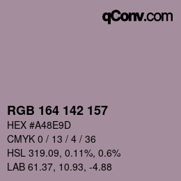 Color code: RGB 164 142 157 | qconv.com