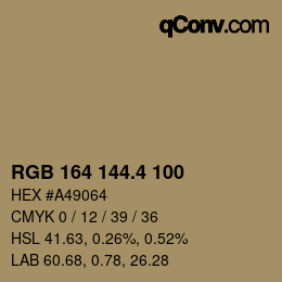 カラーコード: RGB 164 144.4 100 | qconv.com