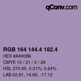 カラーコード: RGB 164 144.4 182.4 | qconv.com