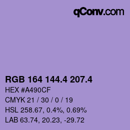 カラーコード: RGB 164 144.4 207.4 | qconv.com