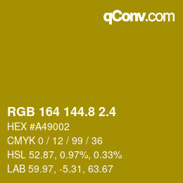 カラーコード: RGB 164 144.8 2.4 | qconv.com