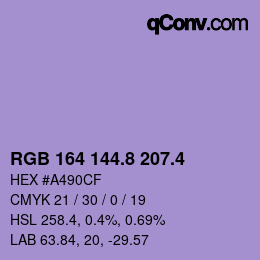 カラーコード: RGB 164 144.8 207.4 | qconv.com