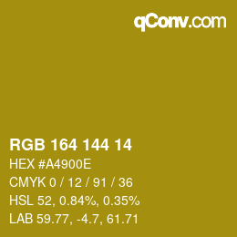 颜色代码: RGB 164 144 14 | qconv.com