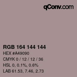 カラーコード: RGB 164 144 144 | qconv.com