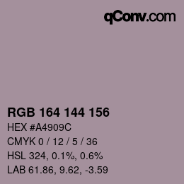 Color code: RGB 164 144 156 | qconv.com