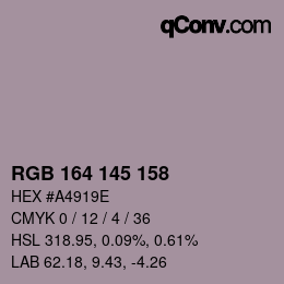 Color code: RGB 164 145 158 | qconv.com