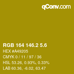 カラーコード: RGB 164 146.2 5.6 | qconv.com