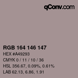Color code: RGB 164 146 147 | qconv.com