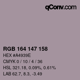 Color code: RGB 164 147 158 | qconv.com