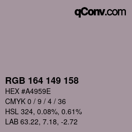 Color code: RGB 164 149 158 | qconv.com