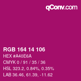 Color code: RGB 164 14 106 | qconv.com