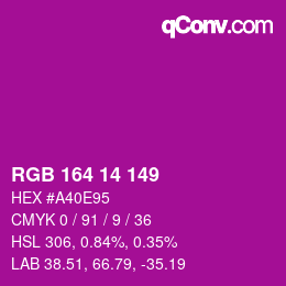 Color code: RGB 164 14 149 | qconv.com