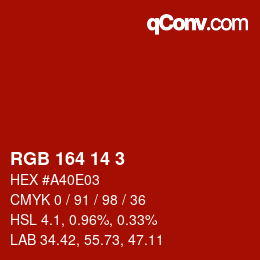 カラーコード: RGB 164 14 3 | qconv.com