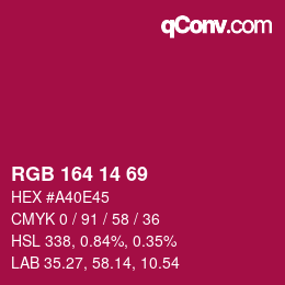 カラーコード: RGB 164 14 69 | qconv.com