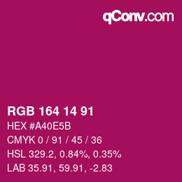 Color code: RGB 164 14 91 | qconv.com