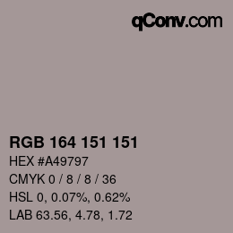 Color code: RGB 164 151 151 | qconv.com