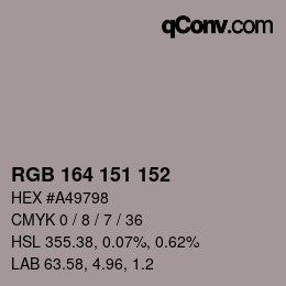 Color code: RGB 164 151 152 | qconv.com