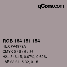 Color code: RGB 164 151 154 | qconv.com