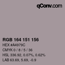 Color code: RGB 164 151 156 | qconv.com