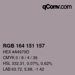 Color code: RGB 164 151 157 | qconv.com