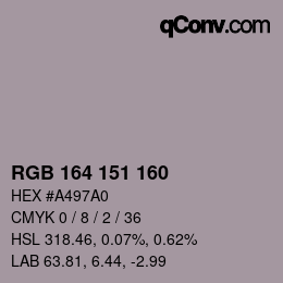 カラーコード: RGB 164 151 160 | qconv.com