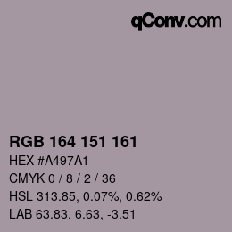 Color code: RGB 164 151 161 | qconv.com