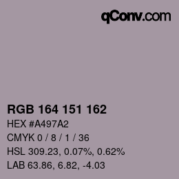 Color code: RGB 164 151 162 | qconv.com