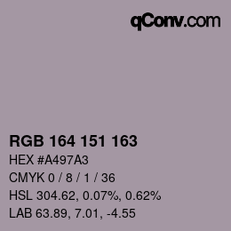 Color code: RGB 164 151 163 | qconv.com