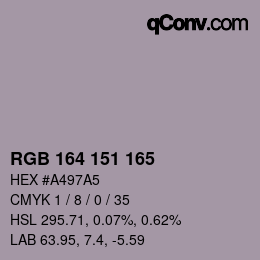 颜色代码: RGB 164 151 165 | qconv.com