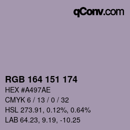 Color code: RGB 164 151 174 | qconv.com