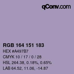 カラーコード: RGB 164 151 183 | qconv.com