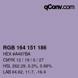 Color code: RGB 164 151 186 | qconv.com