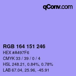 Farbcode: RGB 164 151 246 | qconv.com