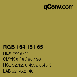 カラーコード: RGB 164 151 65 | qconv.com