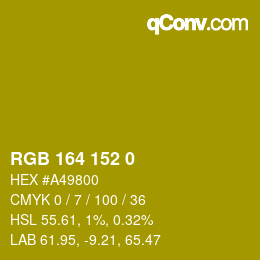 カラーコード: RGB 164 152 0 | qconv.com