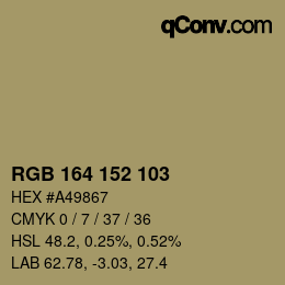 カラーコード: RGB 164 152 103 | qconv.com