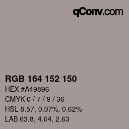カラーコード: RGB 164 152 150 | qconv.com