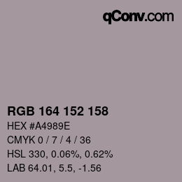 Color code: RGB 164 152 158 | qconv.com