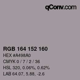 カラーコード: RGB 164 152 160 | qconv.com