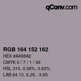 Color code: RGB 164 152 162 | qconv.com