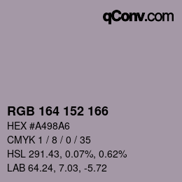 Color code: RGB 164 152 166 | qconv.com
