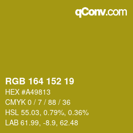 Color code: RGB 164 152 19 | qconv.com