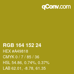 Color code: RGB 164 152 24 | qconv.com