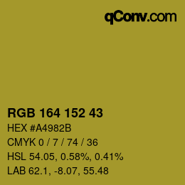 Color code: RGB 164 152 43 | qconv.com