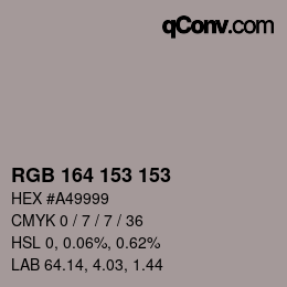 Código de color: RGB 164 153 153 | qconv.com