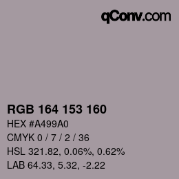 Color code: RGB 164 153 160 | qconv.com