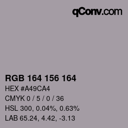 Color code: RGB 164 156 164 | qconv.com