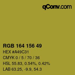 Color code: RGB 164 156 49 | qconv.com