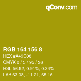 Farbcode: RGB 164 156 8 | qconv.com